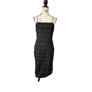NEW COOPER ST Chenille Fabric Midi COCKTAIL DRESS $200‎ Size 8 NORDSTROM Black